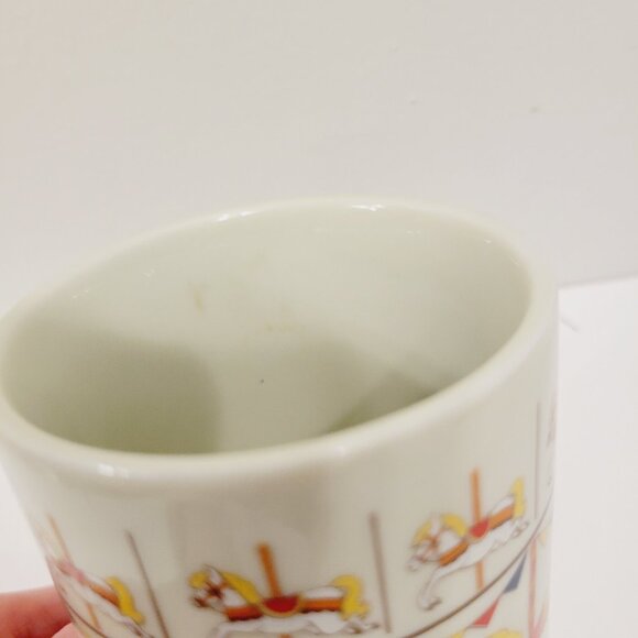 Vtg Otagiri Carousel Horses Merry Go Round Banner Porcelain Coffee Tea Cup Mug - Picture 3 of 5